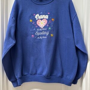 Vintage Blue Nana Embroidered Sweatshirt- Fit Size Medium to Large